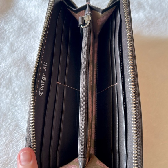 Juicy Couture Y2K vintage velour embroidered zip wallet in pink & brown π©·π€ - Picture 6 of 12